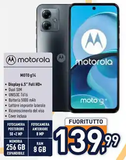 Unieuro motorola MOTO g14 offerta