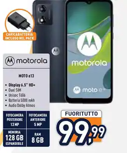 Unieuro motorola MOTO e13 offerta