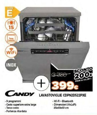Expert Candy Lavastoviglie CDPN2D522PXE offerta