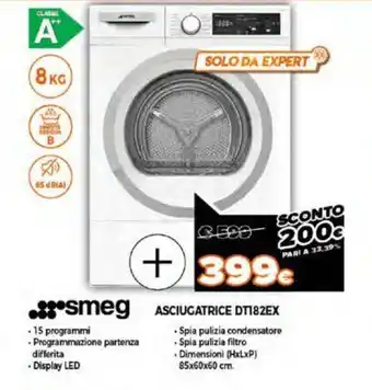 Expert Smeg Asciugatrice DTI82EX offerta