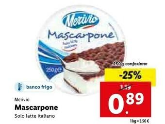 Lidl Mascarpone 250 g(ml) offerta