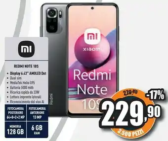 Unieuro Redmi note 10s offerta