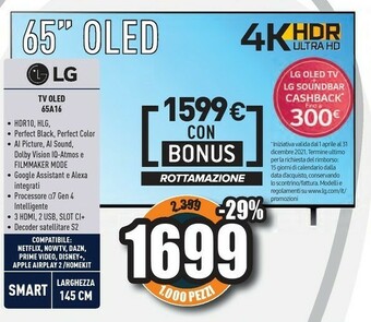 Unieuro Tv oled 65a16 offerta