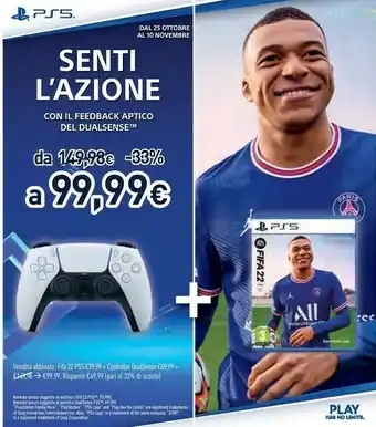 Unieuro Dualsense wireless controller gamepad playstation 5 analogico/digitale bluetooth/usb nero, bianco offerta