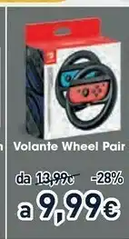 Unieuro Joy-con wheel pair gamepad nero, blu, rosso offerta