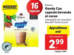 Lidl Bellarom Goody Cao capsule bevanda al cacao offerta