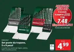Lidl PARKSIDE Set punte da trapano, 5 o 9 pezzi offerta