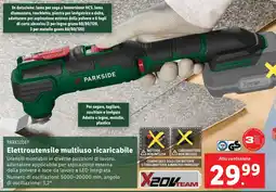Lidl PARKSIDE Elettroutensile multiuso ricaricabile offerta
