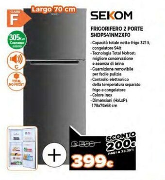 Expert Sekom Frigorifero 2 Porte SHDP541NM2XF0 offerta