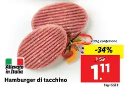 Lidl Hamburger di tacchino 200 g confezione 200 g confezione offerta
