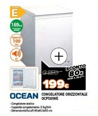 Expert Ocean Congelatore Orizzontale OCP130WE offerta