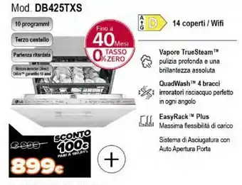 Expert LG Lavastoviglie da Incasso Mod. DB425TXS offerta