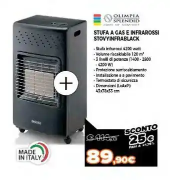 Expert Olimpia Splendid Stufa A Gas e Infrarossi Stovy Infrablack offerta