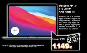 Expert MacBook Air 13" 512 GB con Chip Apple M1 offerta