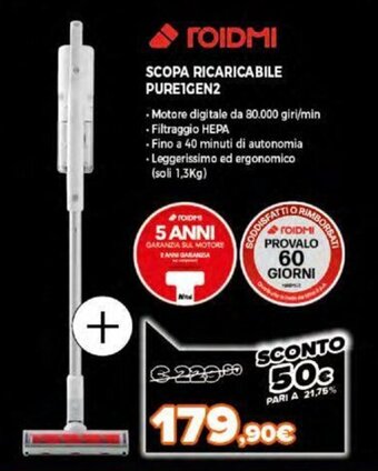 Expert Roidmi Scopa Ricaricabile PURE1GEN2 offerta