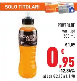 Conad POWERADE vari tipi 500 ml offerta