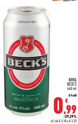 Conad BIRRA BECK'S 440 ml offerta