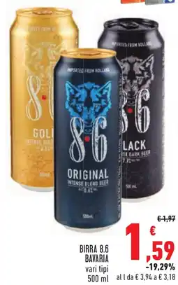Conad BIRRA 8.6 BAVARIA vari tipi 500 ml offerta
