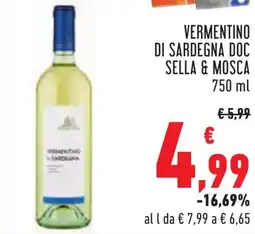 Conad VERMENTINO DI SARDEGNA DOC SELLA & MOSCA 750 ml offerta