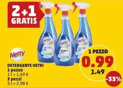PENNY Netty DETERGENTE VETRI ` offerta