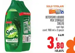 Conad DETERSIVO LIQUIDO PER STOVIGLIE SVELTO vari tipi conf. 980 ml x 3 pezzi offerta
