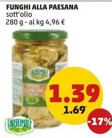 PENNY FUNGHI ALLA PAESANA sott'olio 280 g offerta