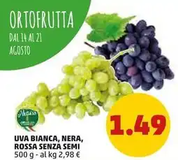 PENNY UVA BIANCA, NERA, ROSSA SENZA SEMI 500 g offerta