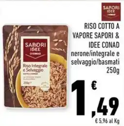 Conad Margherita RISO COTTO A VAPORE SAPORI & IDEE CONAD nerone/integrale e selvaggio/basmati 250 g offerta