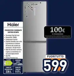 Unieuro Haier FRIGORIFERO COMBINATO HDPW5618CNPK offerta