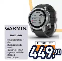 Unieuro GARMIN. FENIX 7 SILVER offerta