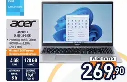 Unieuro acer ASPIRE 1 offerta