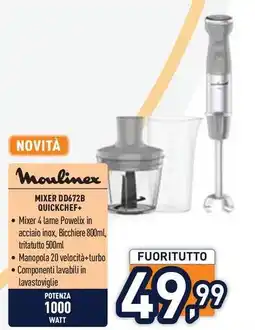 Unieuro Moulinex MIXER DD672B QUICKCHEF+ offerta