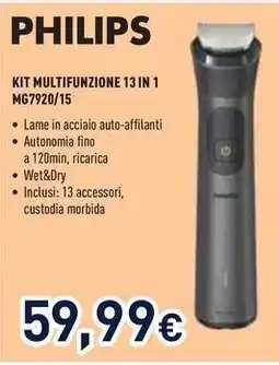 Unieuro PHILIPS KIT MULTIFUNZIONE 13 IN 1 MG7920/15 offerta
