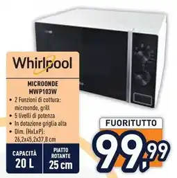 Unieuro Whirlpool MICROONDE MWP103W offerta