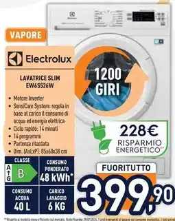 Unieuro Electrolux LAVATRICE SLIM EW6S526W offerta