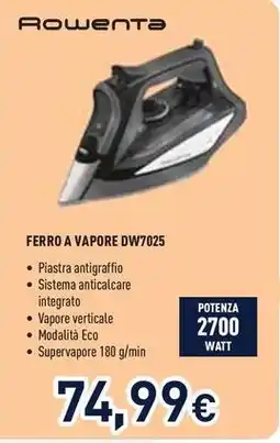 Unieuro Rошепта FERRO A VAPORE DW7025 offerta