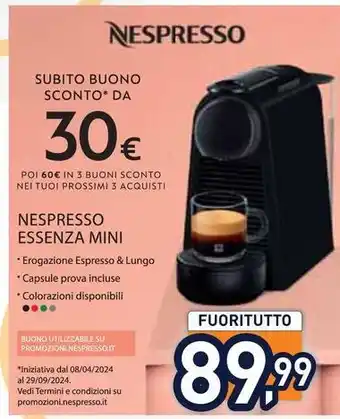 Unieuro NESPRESSO ESSENZA MINI offerta