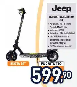 Unieuro Jeep MONOPATTINO ELETTRICO JUC offerta