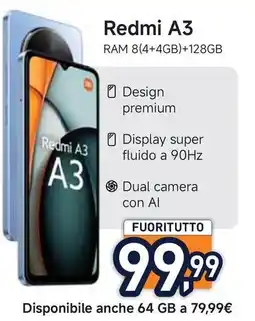 Unieuro Redmi A3 offerta