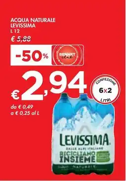 Bennet ACQUA NATURALE LEVISSIMA L12 offerta