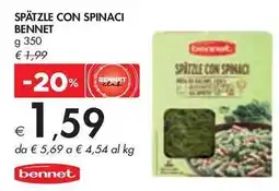 Bennet SPATZLE CON SPINACI BENNET offerta