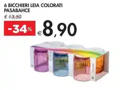 6 BICCHIERI LEIA COLORATI PASABAHCE