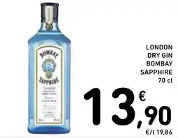 Spazio Conad LONDON DRY GIN BOMBAY SAPPHIRE 70 cl offerta