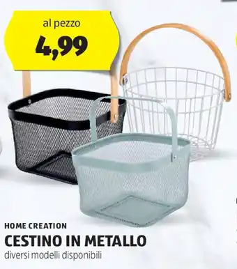 ALDI HOME CREATION CESTINO IN METALLO offerta