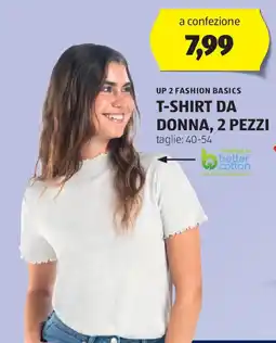 ALDI UP 2 FASHION BASICS T-SHIRT DA DONNA, 2 PEZZI offerta