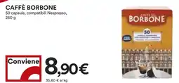 Coop CAFFÈ BORBONE 50 capsule, compatibili Nespresso, 250 g offerta