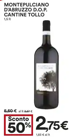 Coop MONTEPULCIANO D'ABRUZZO D.O.P. CANTINE TOLLO 1,5 It offerta