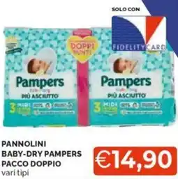 Mercatò PANNOLINI BABY-DRY PAMPERS PACCO DOPPIO offerta