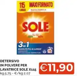 Mercatò DETERSIVO IN POLVERE PER LAVATRICE SOLE X115 kg 5,75 offerta