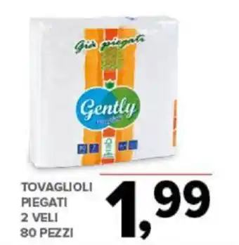 Todis TOVAGLIOLI PIEGATI 2 VELI 80 PEZZI offerta